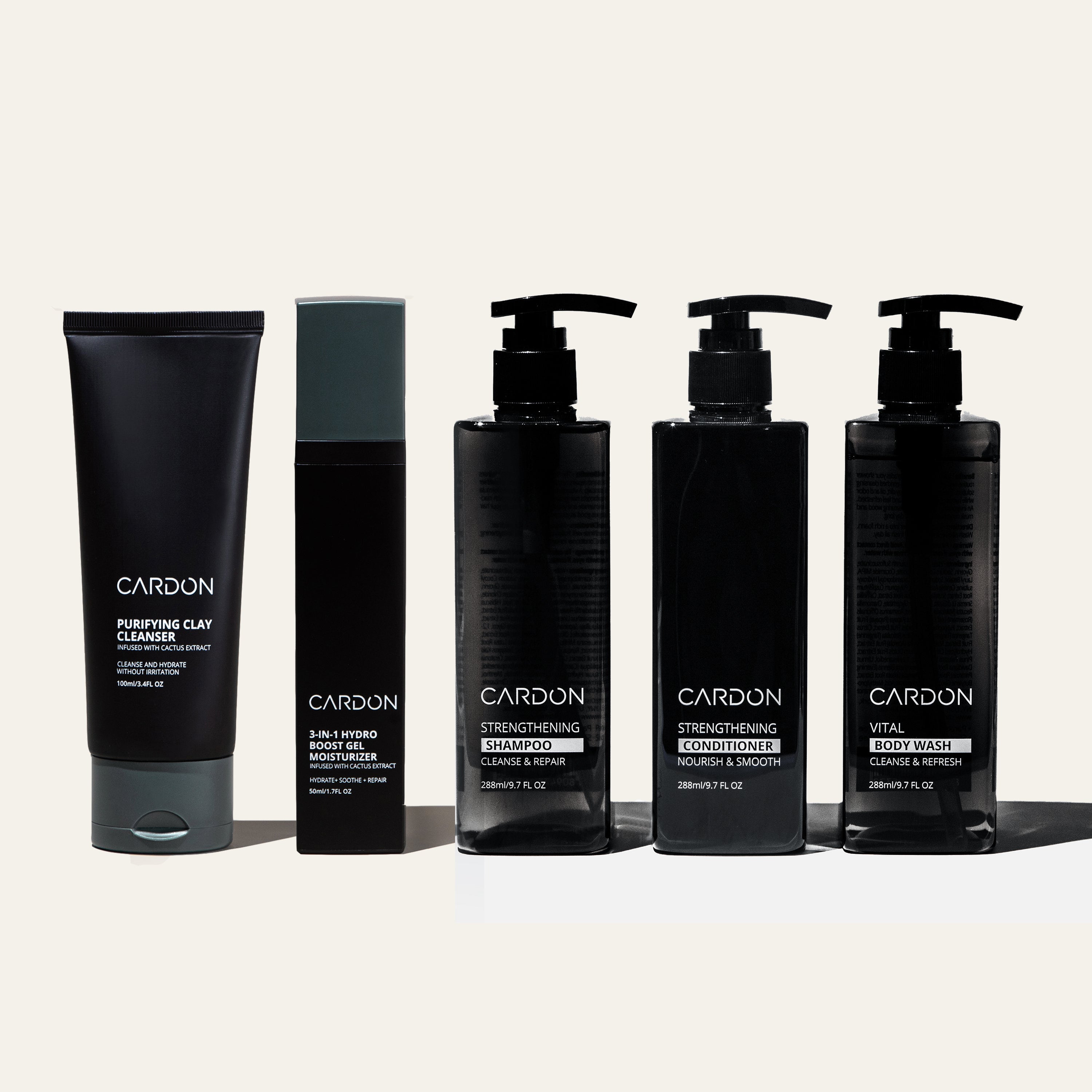 Head-to-Toe Skin + Hair Care Set by Cardon | Clay Cleanser, Hydro